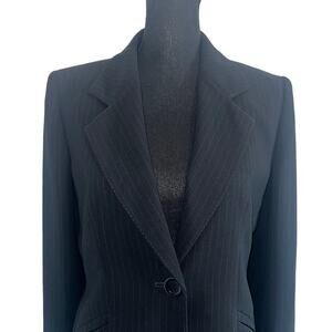 Le Suit PinStriped One Button Office Career Suit Blazer Jacket Size 10P